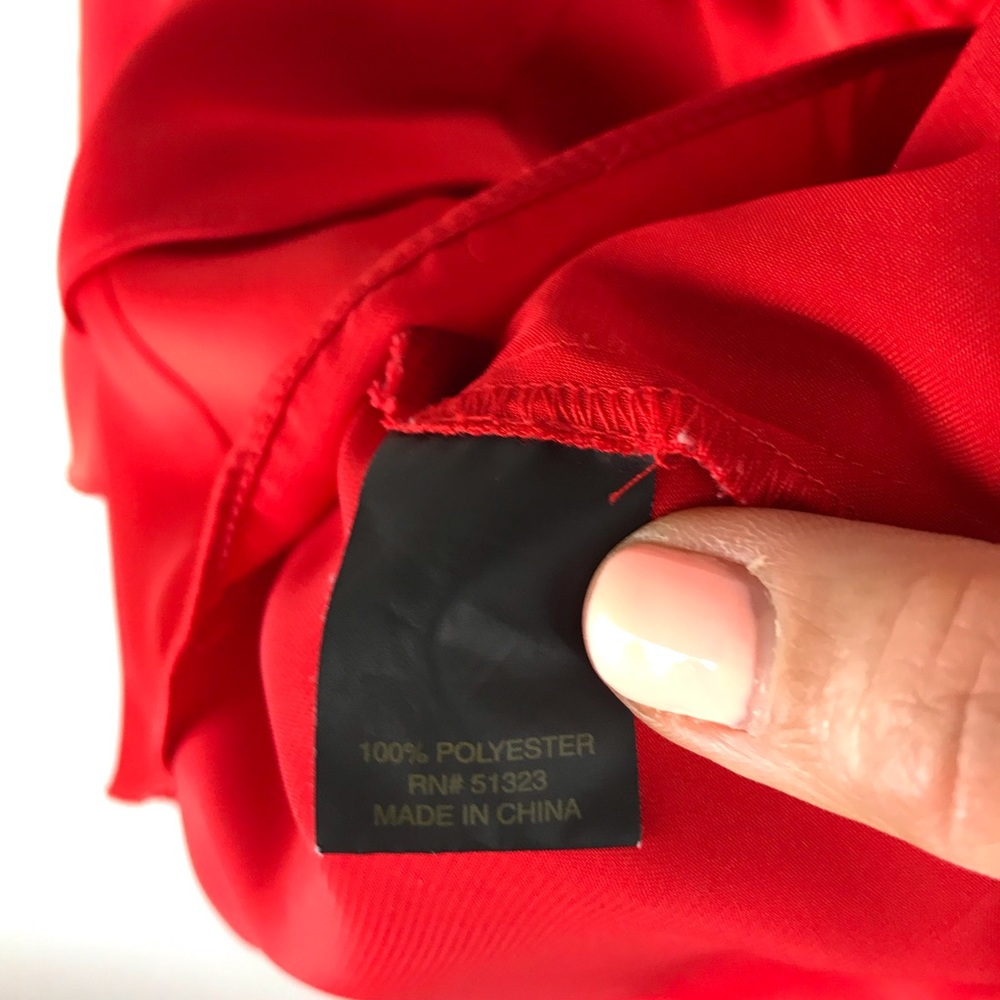 Red Ruffles Satin Top ❤️ - Picture 7 of 8